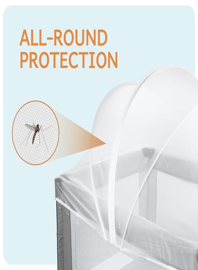 BEBONO Mosquito Net for Pack N Play, Keep Cats Out, Netting Cover with 2-Way Zipper for Playpen, Foldable with Storage Bag, White - Image 3