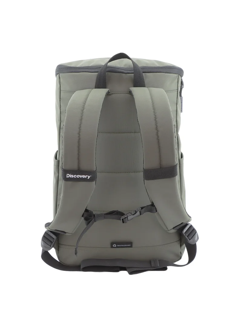 Discovery Discovery SHIELD RPET Polyester Top Zip Open Laptop Backpack Khaki with Tablet Compartment, Casual Backpack 30L Large Capacity Laptop Bag Water-Resistant,Multi-pocket School Travel Business Bag