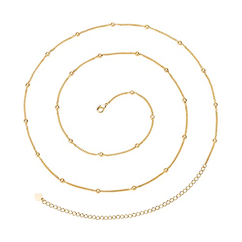 PEARLADA Minimalist Beach Bikini Body Chain 18K Gold Plated Satellite Belly Chain Handmade Adjustable Jewelry for Women Fashion Sexy Waist Chain - Image 1