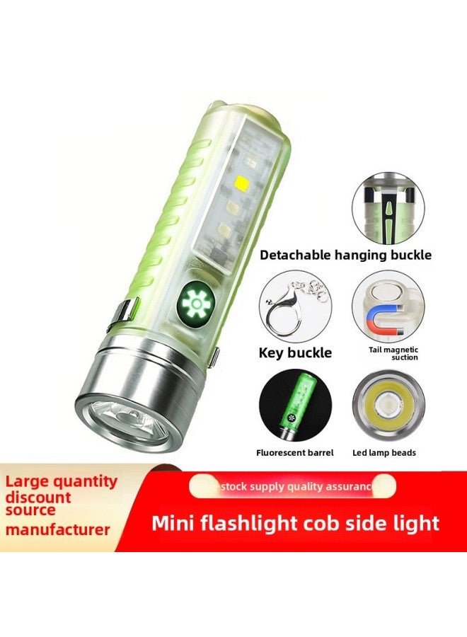 Loquat Mini Portable Rechargeable Ultra-Bright COB LED Flashlight Laser Light Outdoor Handheld Light Multi-Functional Compact Size-Product Specifications:520 Small (fixed Focus) - Image 2