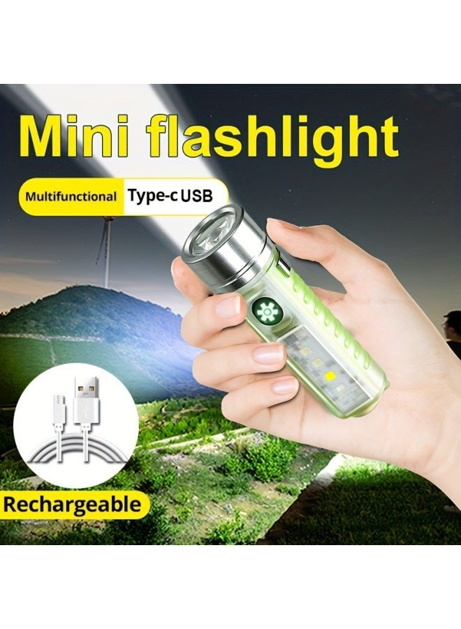Loquat Mini Portable Rechargeable Ultra-Bright COB LED Flashlight Laser Light Outdoor Handheld Light Multi-Functional Compact Size-Product Specifications:520 Small (fixed Focus) - Image 3