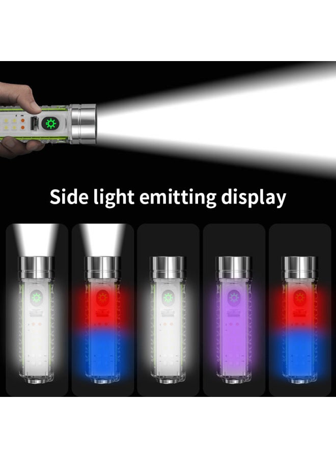 Loquat Mini Portable Rechargeable Ultra-Bright COB LED Flashlight Laser Light Outdoor Handheld Light Multi-Functional Compact Size-Product Specifications:520 Small (fixed Focus) - Image 5