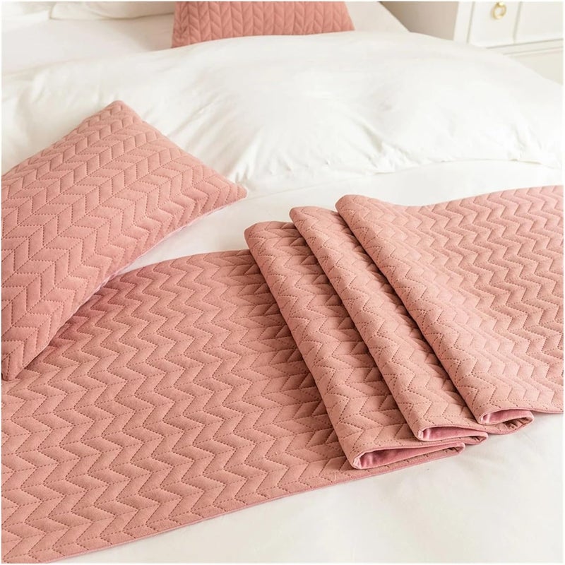 Bed Runner Hotel Bedroom Decor Runners Solid Color Bed Tail Towel Pillowcase Home Bed Flag(Blackish Green,30x50 Pillowcase 2pc) - Image 3
