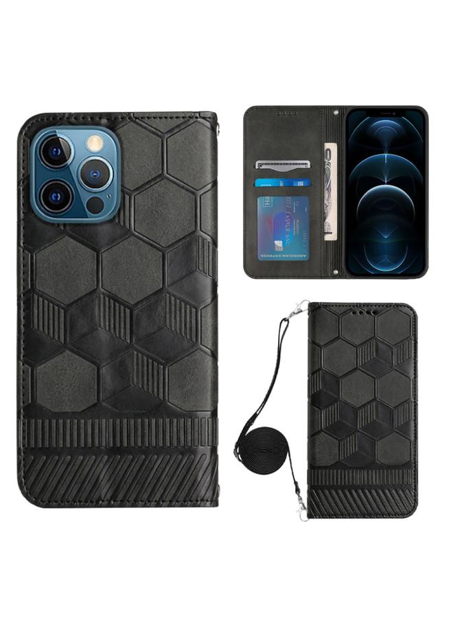 Zaboon Case For iPhone 12 Pro Max Crossbody Football Texture Magnetic PU Phone Case - Image 1