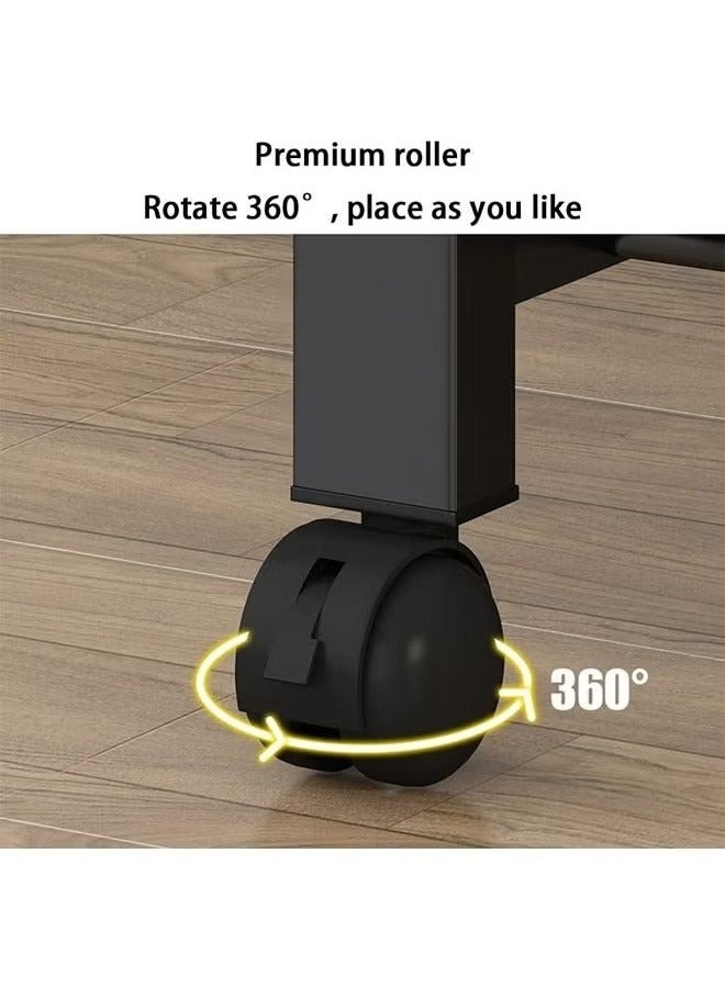 Beauenty Metal Clothes Hanger Organizer and Black Clothes Stand with Wheels black - Image 5