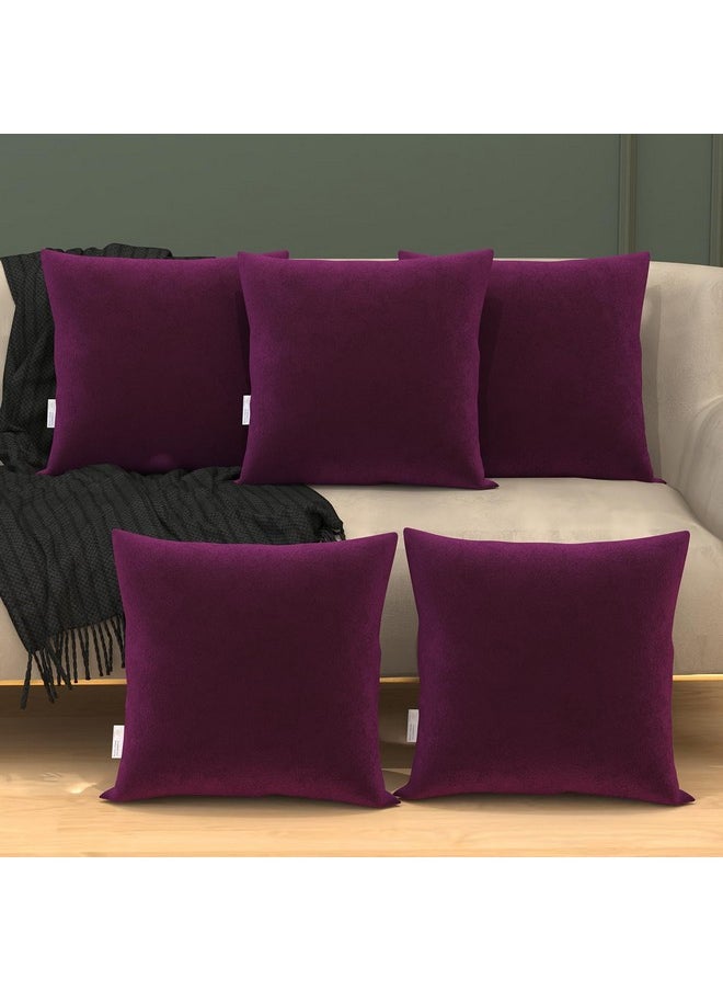 MY ARMOR Velvet Cushion Covers Set of 5-16 x 16 Inches / 40 x 40 Cm, Soft & Luxurious Cushion Cases for Bedroom, Sofa, Chair & Living Room - Purple - pzsku/Z0C368EBAF5006D32355AZ/45/_/1737720996/bc99749a-9abd-42c0-a3a3-91dd1a809693