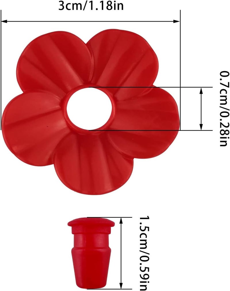 Flylin 30 Sets Hummingbird Feeders Replacement Flowers, Unique Replaceable Hummingbird Bird Feeder Flowers Bird Feeder Replacement Parts for Hummingbird Feeder Hanging Feeder (Red) - Image 3
