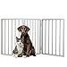 PETMAKER بوابة الحيوانات الأليفة 3 لوحات سياج قابل للطي للكلاب داخل المنزل للسلالم والممرات أو الأبواب 54x24 بوصة قابل للسحب خشب مستقل بوابات الكلاب من PETMAKER رمادي - Image 2