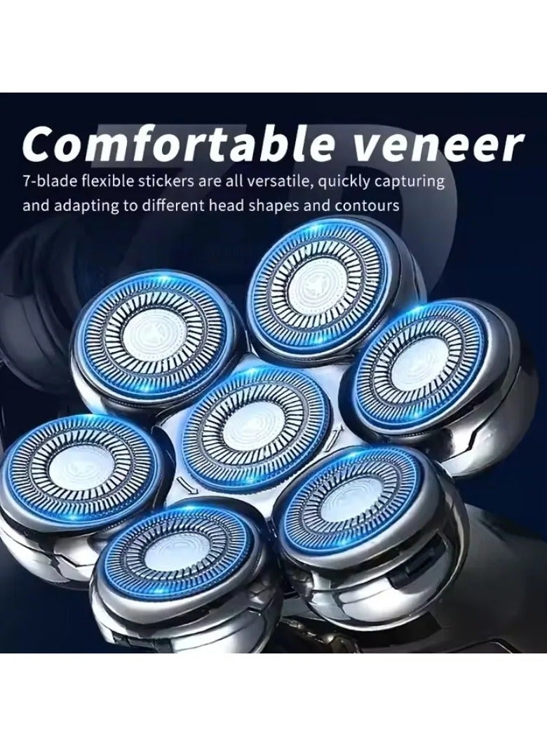 AROAQ Seven-Head Haircut Shaving Artifact Men's Special Razor Multi-Function Electric Razor Head Machine  - Image 3