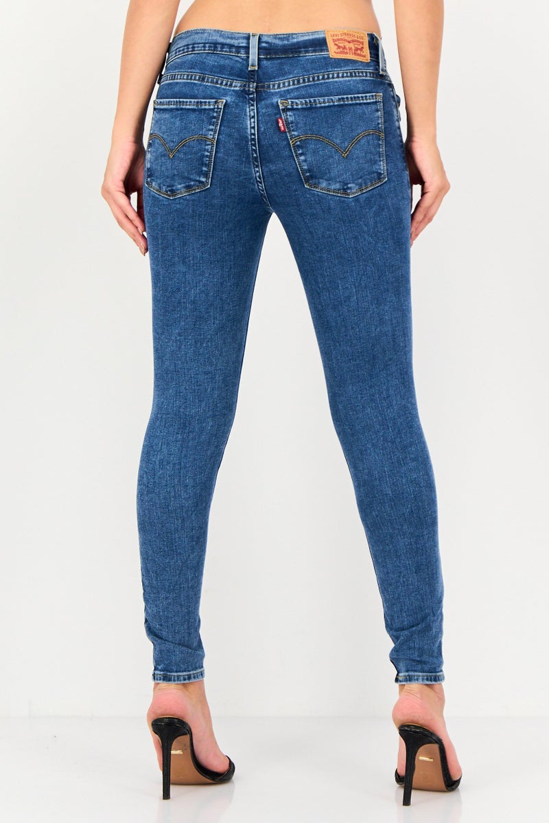 Levi's Women Skinny Fit Washed Stretchable Jeans, Blue - Image 2