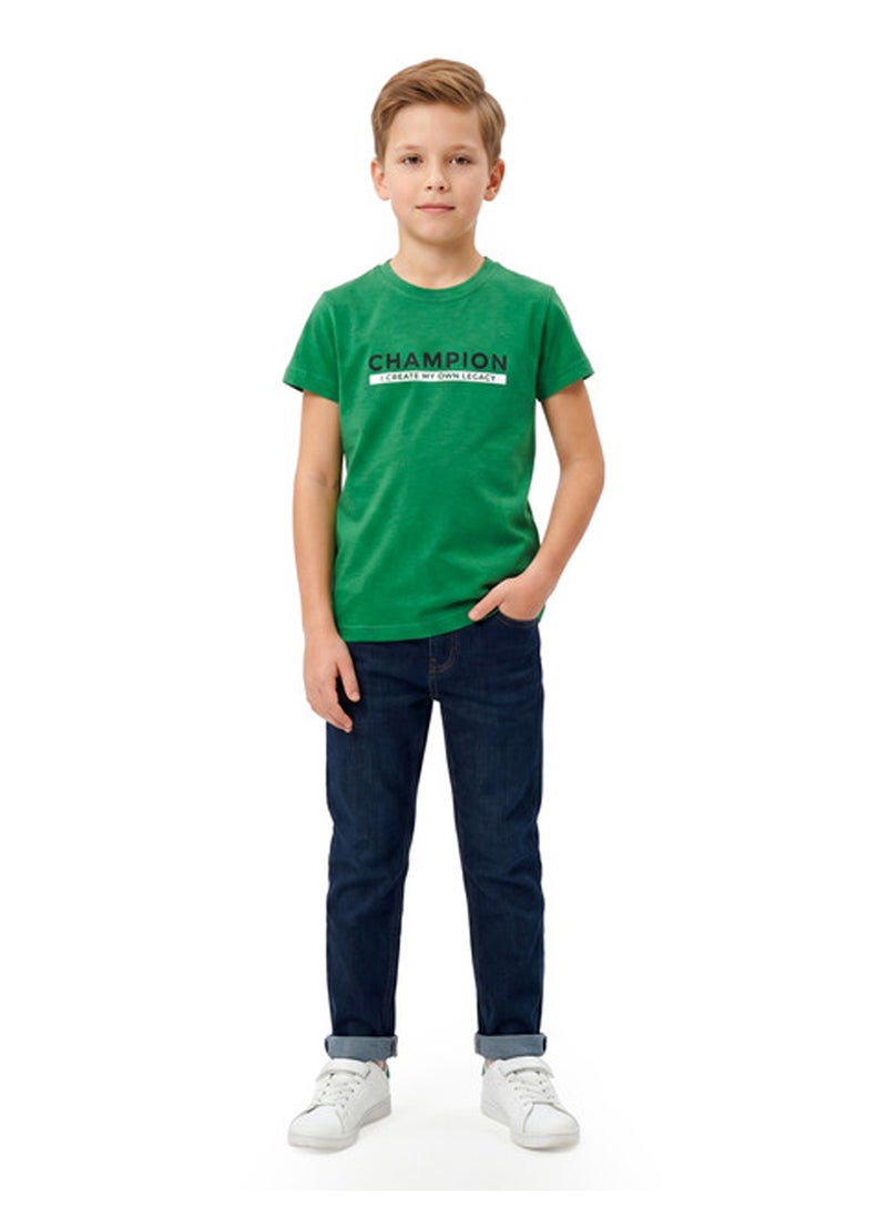 Andora Regular Fit Printed Boys T-Shirt - Green - Image 5