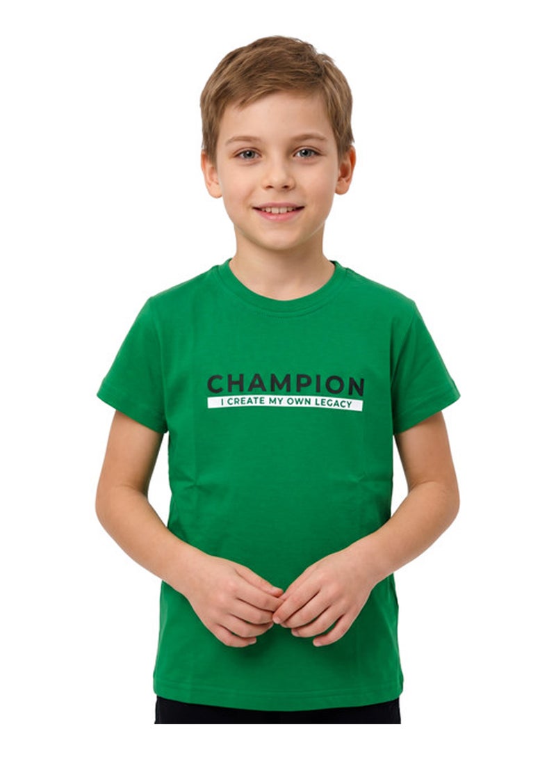 Andora Regular Fit Printed Boys T-Shirt - Green - Image 2