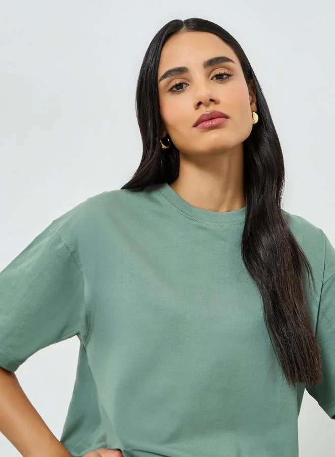 Green Oversized Cotton T-Shirt