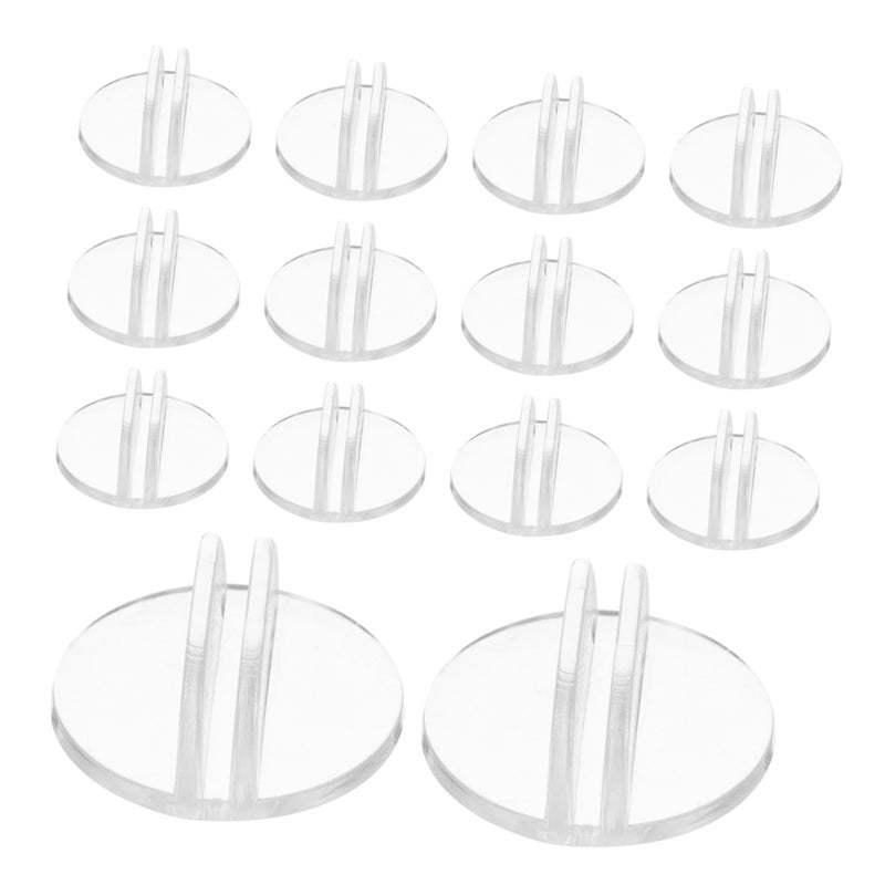 50Pcs Transparent Round Business Card Holders for Desk Name Card Organizer Display Stand Office Events - Image 2
