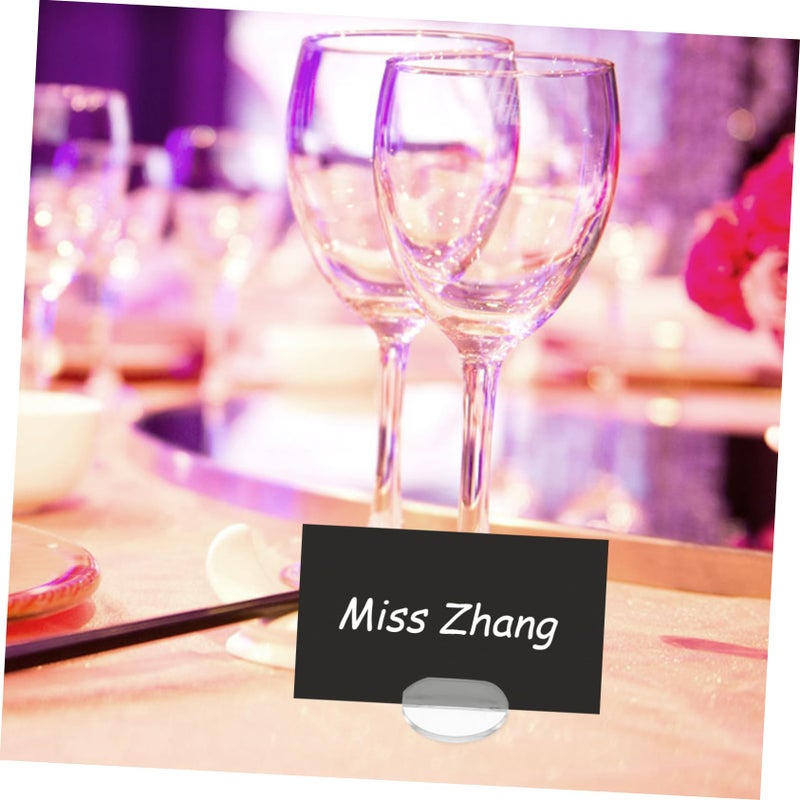 50Pcs Transparent Round Business Card Holders for Desk Name Card Organizer Display Stand Office Events - Image 4