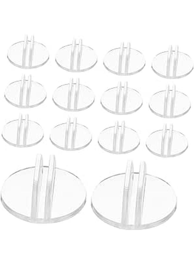 50Pcs Transparent Round Business Card Holders for Desk Name Card Organizer Display Stand Office Events - Image 1