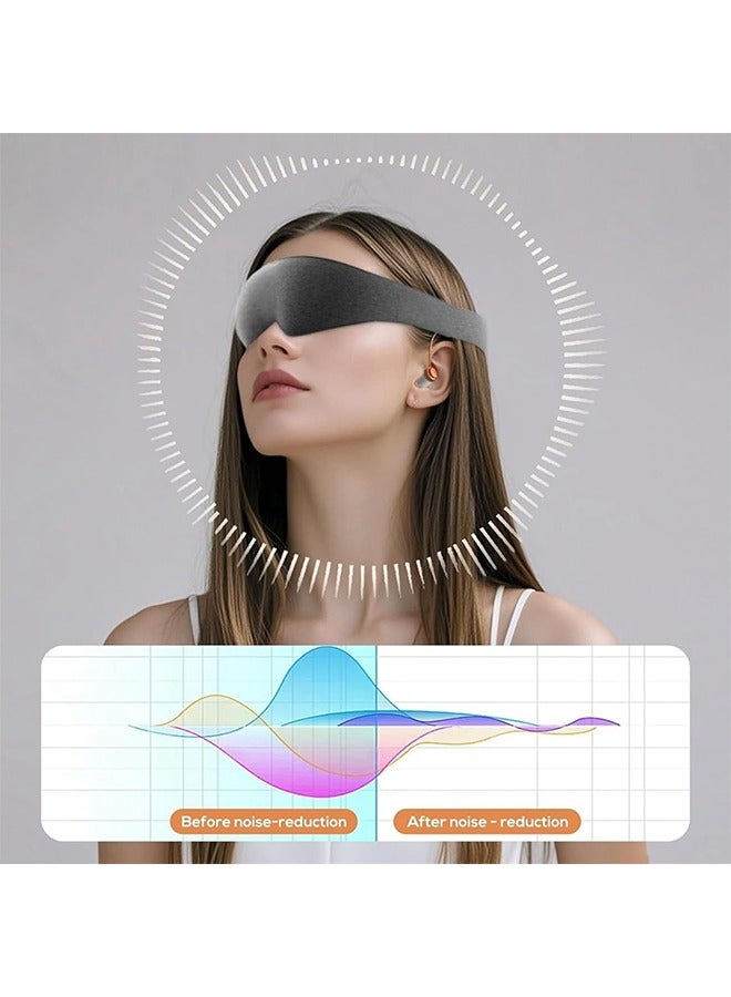 Ocean 2-In-1 Sleep Eye Mask with Soundproof Earplugs for Sleeping, 3D Sleep Mask Blackout Zero Eye Pressure, Light Blocking Sleeping Mask for Women Men, Night Blindfold Eye Cover for Travel - Image 3