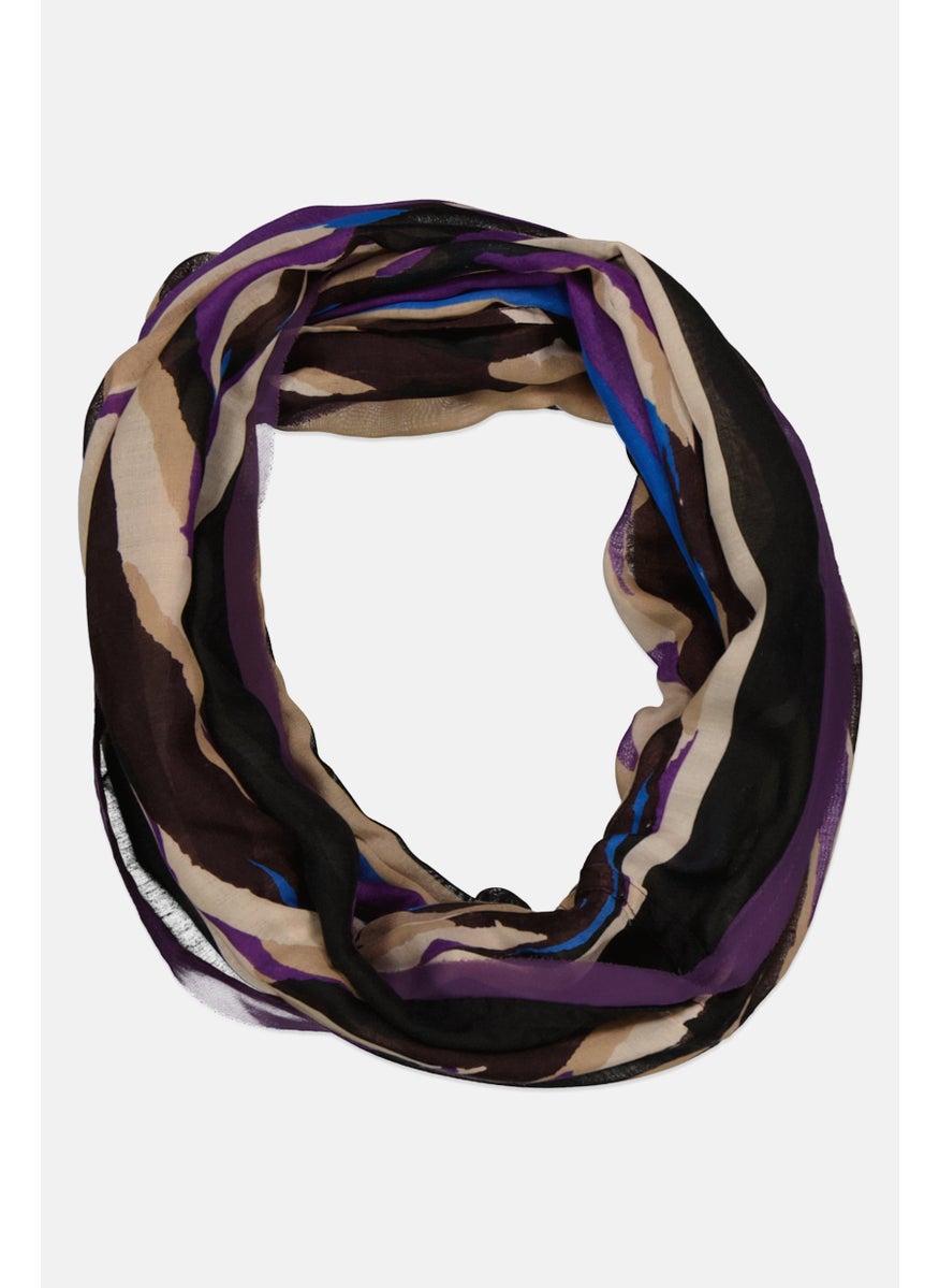 s.Oliver Women Abstract Pattern Scarf 80 x 65 cm, Black  - Image 1