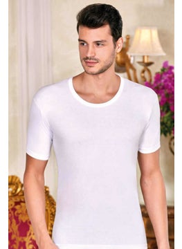 Clear 12 Pieces White Color Open Collar Undershirt