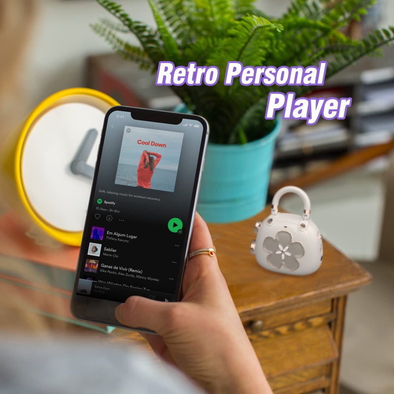 DOSS Candy Cute Bluetooth Speaker, Mini Portable with Mighty Sound, Retro Stylish Design, Adorable for Room, Desk Decoration, Present for Minors, Women-Pink - Image 4