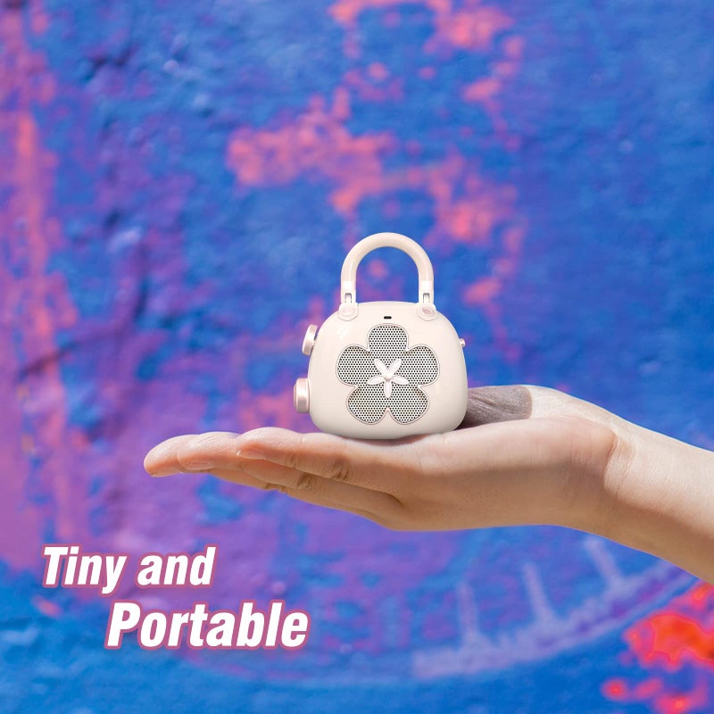 DOSS Candy Cute Bluetooth Speaker, Mini Portable with Mighty Sound, Retro Stylish Design, Adorable for Room, Desk Decoration, Present for Minors, Women-Pink - Image 2