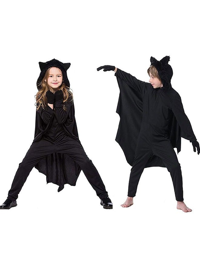 GoldenLike Bat Costumes for Boys Girls,Kids Halloween Costumes,Children Cosplay Bat Cape Costumes Set,Vampire Bat Jumpsuit Costume with Wing and Gloves Size S for 105-115cm Boys Girls - Image 2