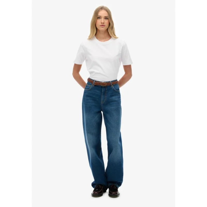 Superdry  Organic Cotton High Rise Wide Leg Jeans for Women | Best Price UAE
