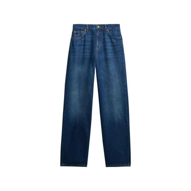 Superdry  Organic Cotton High Rise Wide Leg Jeans for Women | Best Price UAE