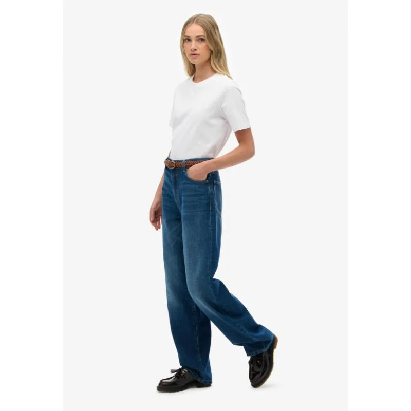 Superdry  Organic Cotton High Rise Wide Leg Jeans for Women | Best Price UAE
