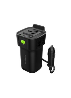 Powerology Powerology 150W Inverter AC Universal USB A 2type-C DC Car 12V10A - Black  - Image 1