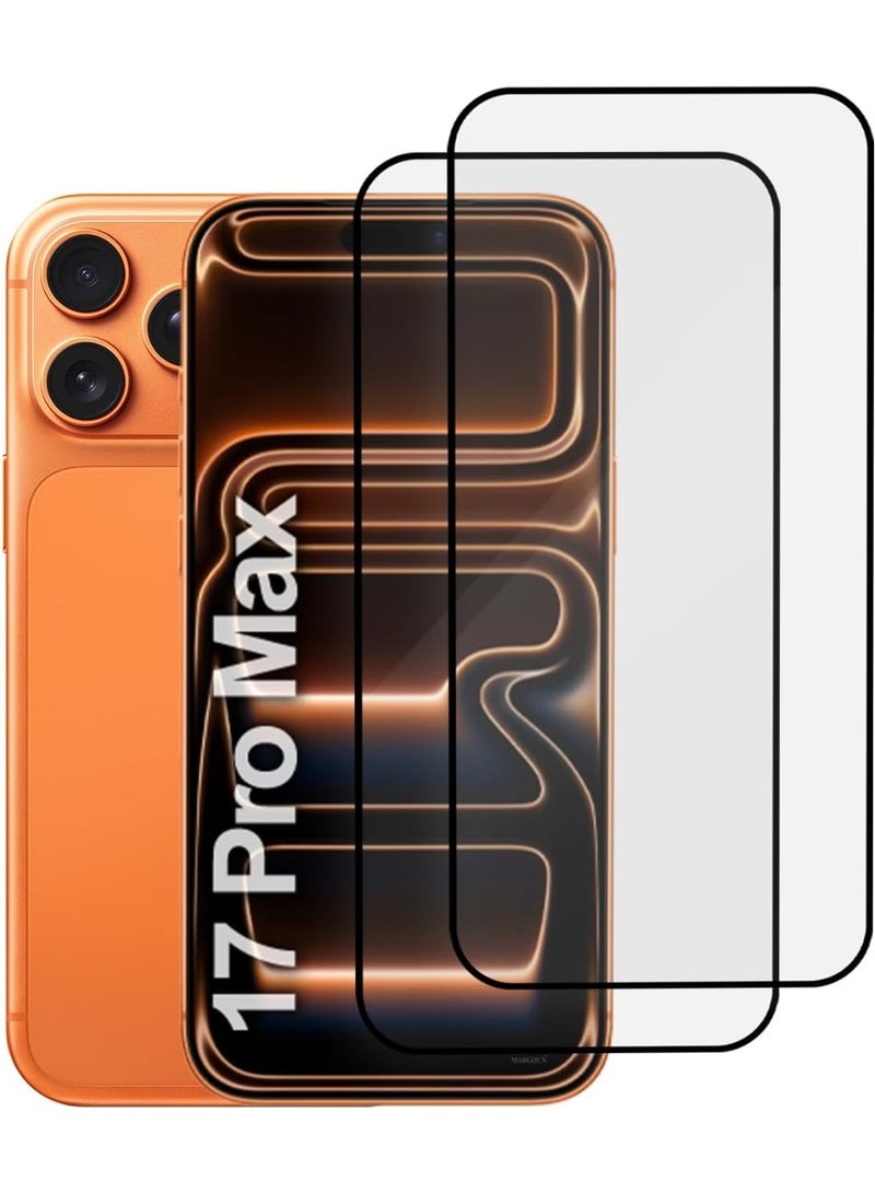 2 Pack Screen Protector for iPhone 17 Pro Max tempered Glass Screen Protector 9H hardness Scratch Resistance iPhone 17 Pro Max edge to edge glass Tempered Glass - Image 1