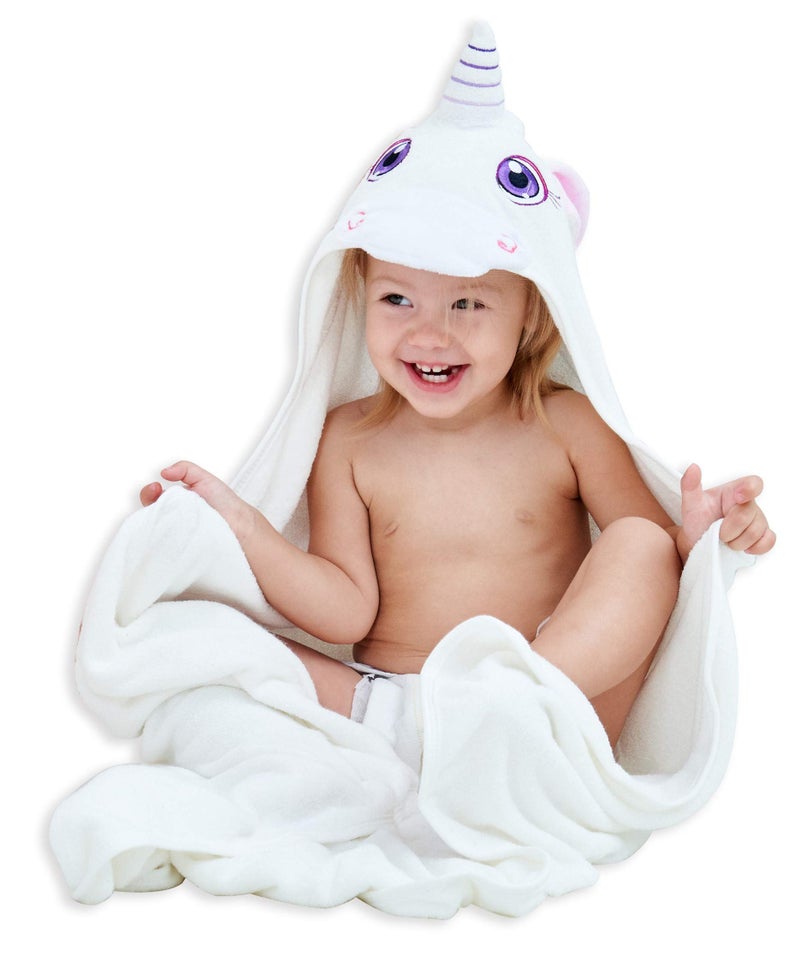 HIPHOP PANDA HIPHOP PANDA Hooded Towel Rayon Made from Bamboo Bath Towel with Bear Ears for Newborn Babie Toddler Infant Absorbent Large Baby Towel Unicorn 30 x 40 Inch 