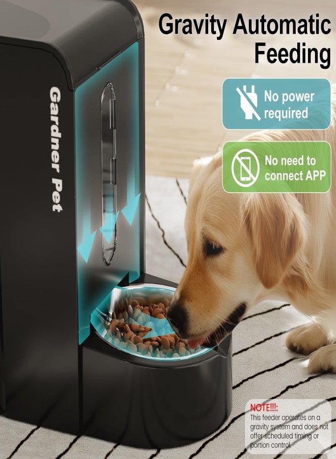 Gardner Pet Gravity Automatic 2-in-1 Pet Feeder, 0.8 Gallons*2 Cat Feeder and Water Dispenser Set, 100% BPA-Free and Stainless Steel Water Bowl for Dogs, Cats, Rabbits, Puppies (Black) - Image 4