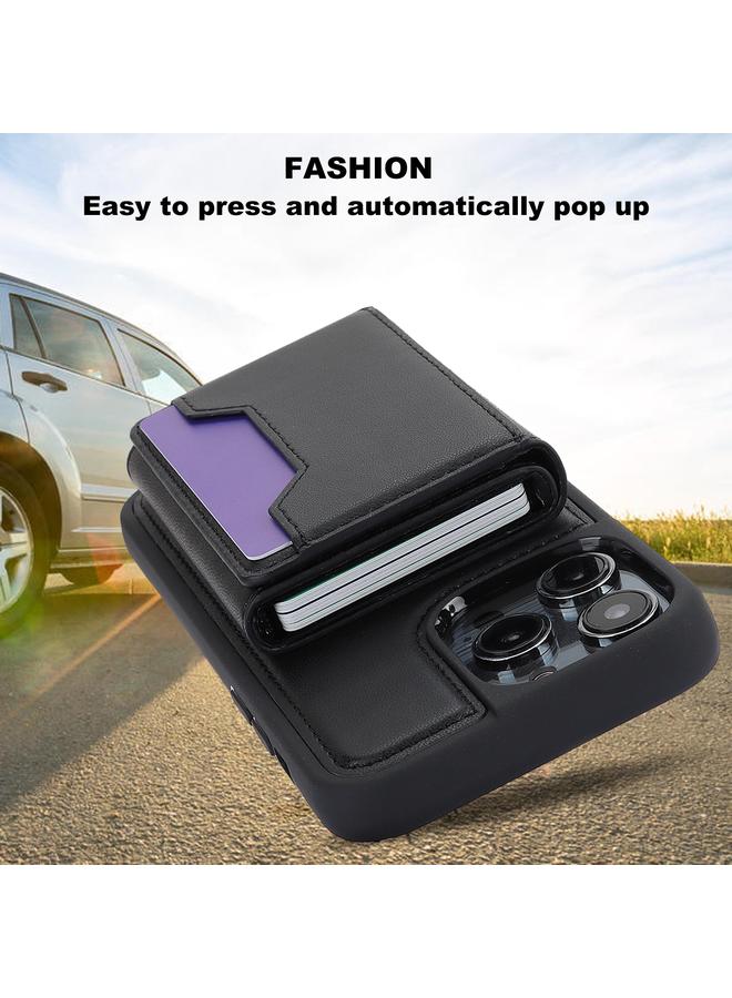 S-TOP Case For iPhone 15 Plus RFID Anti-theft Detachable Card Bag Leather Phone Case - Image 5