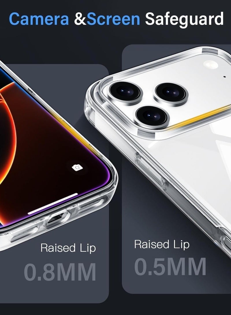 تين تك جراب متوافق مع ايفون 17 برو ماكس جراب شفاف من جل البولي يوريثين الحراري المرن والسيليكون المضاد للخدش - شفاف - Image 2