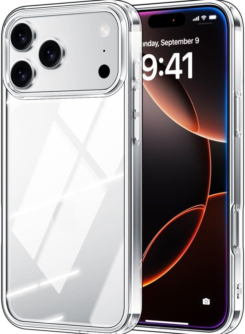 تين تك جراب متوافق مع ايفون 17 برو ماكس جراب شفاف من جل البولي يوريثين الحراري المرن والسيليكون المضاد للخدش - شفاف - Image 1