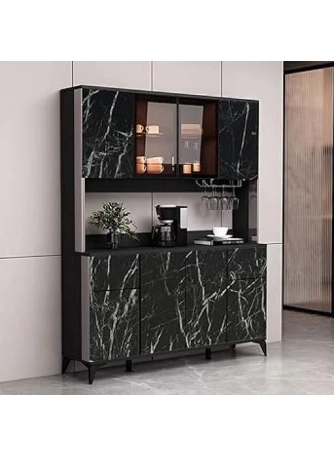 Self-adhesive marble roll - for kitchen, office and furniture - black - size 5 meters * 60 cm - Image 1