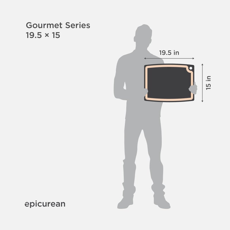 Epicurean Gourmet Series Cutting Board with Juice Groove, 19.5-Inch by 15-Inch, Slate/Natural - Image 5