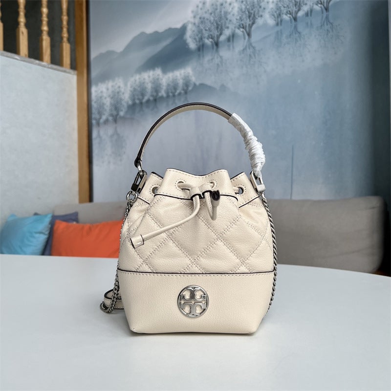 New Willa Mini Bucket Bag Rhombic Large Brand Bag Crossbody Shoulder Bag All-Match High-End Handbag Light Luxury Cross - Image 5