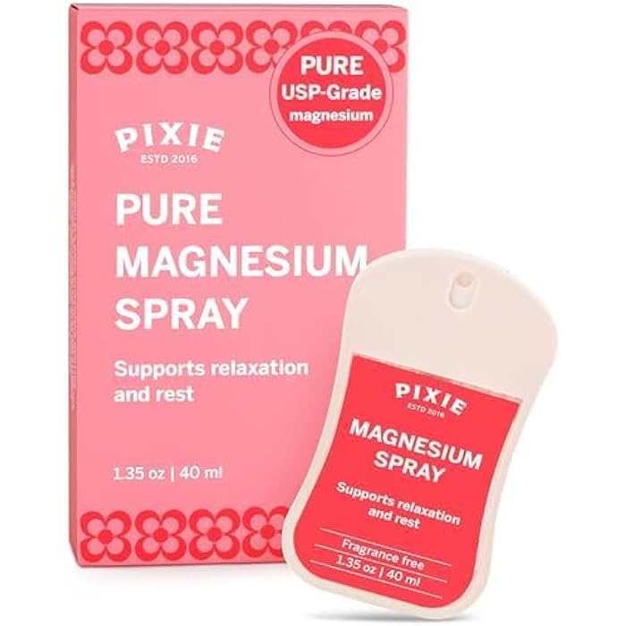 Pixie Cup Pixie Pure Magnesium Spray 1.35oz – USP Grade – Fast-Absorbing Topical Relief for Body Aches, Sleep & Menstrual Discomfort – Travel Size & Non-Toxic for Feminine Care - Image 1