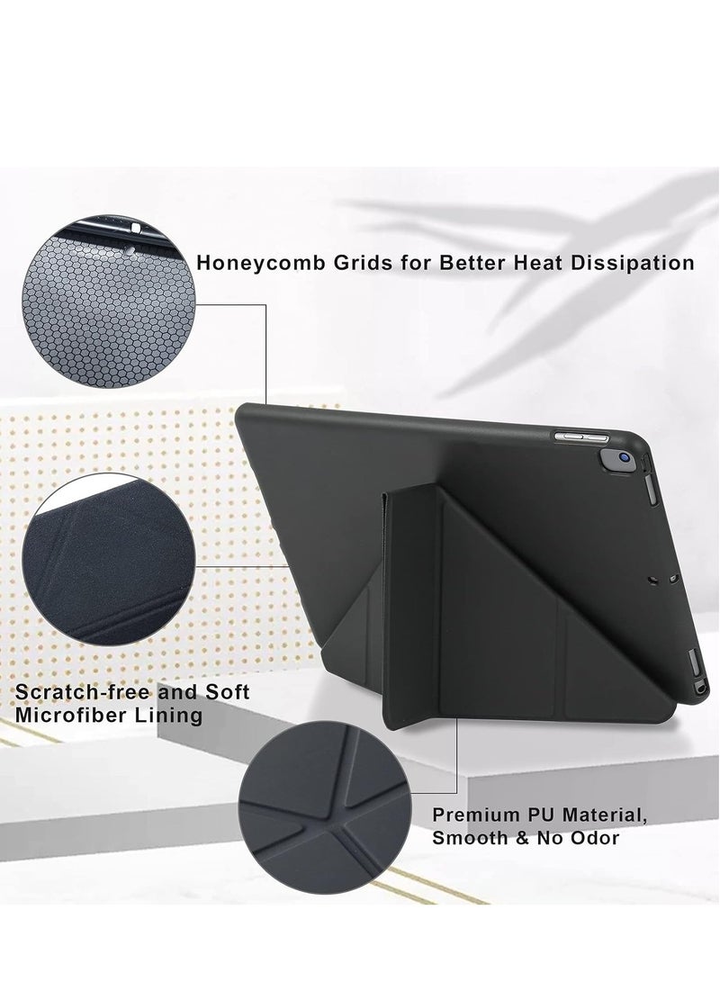 JAJEEK Origami iPad 10.2 Inch Case for iPad 9th Generation 2021, iPad 8th Generation 2020 & iPad 7th Generation 2019 – 5-in-1 Multiple Viewing Angles, Soft Back Cover with Auto Sleep/Wake Function, Black, Durable Protection for Everyday Use - Image 4