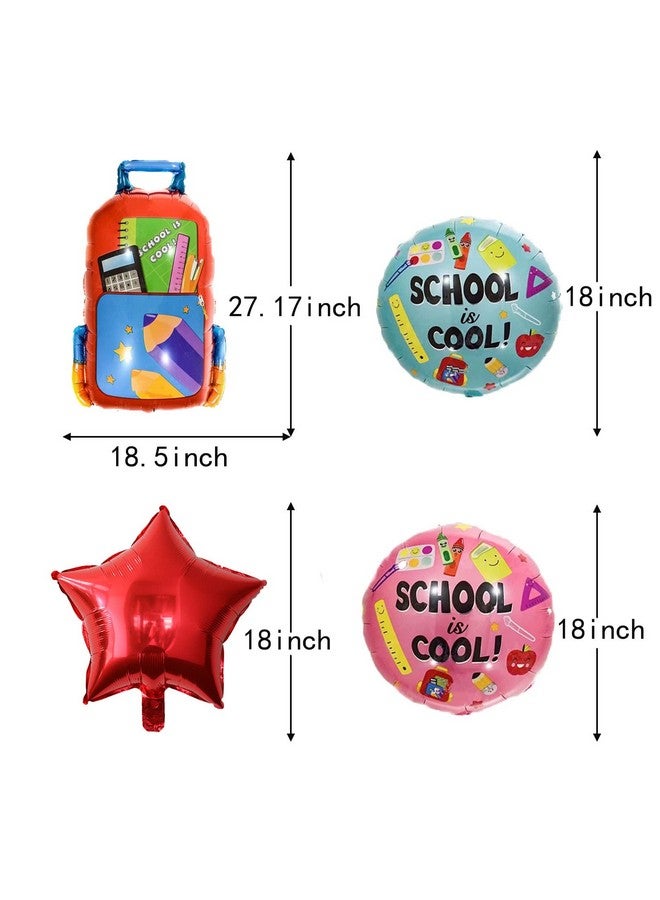 ALY 5PCS Schoolbag Foil Balloons for Kids Birthday School is Cool Balloons for Baby Shower Theme Party Decorations (SCH-COOL-05) - Image 2