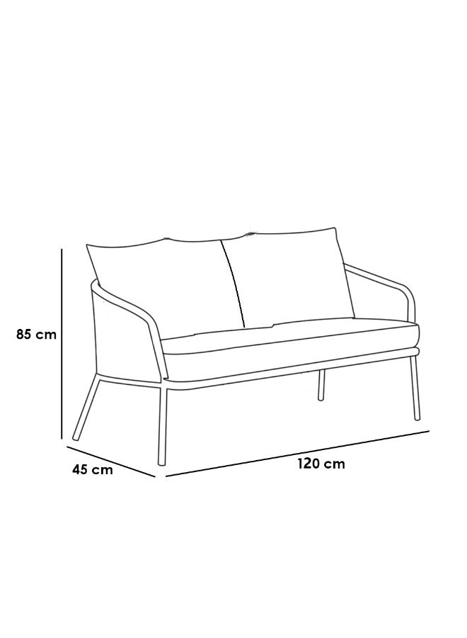 سامبا راتان مجموعة أثاث خارجي مكونة من 4 قطع – أريكة 120 سم، 2 كرسي وطاولة باللون الرمادي - Image 2