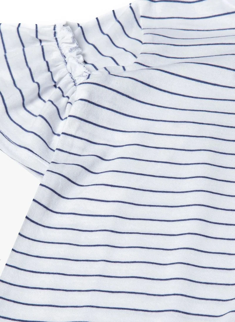 MINOTI Girls T-Shirt with Ruffle Sleeve Detail