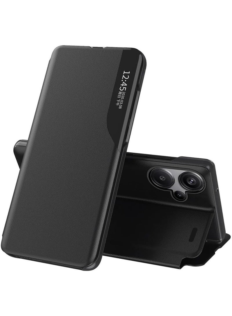 Case Compatible with Redmi Note 13 Pro Plus, Redmi Note 13 Pro+ Case Clear View Leather with Kickstand Magnetic Flip Phone Case Women Men Shockproof Protective Cover - Image 1