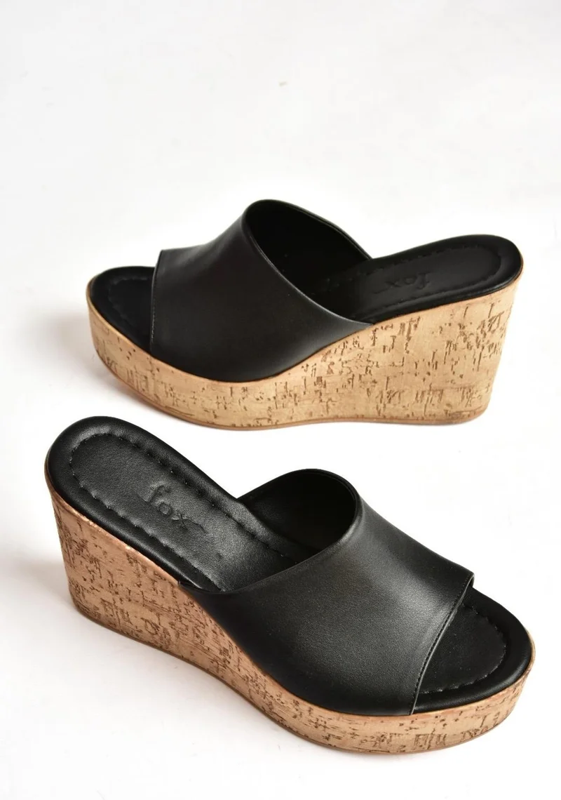 Fox Shoes S996069909 Black Filled Sole Women's Slippers