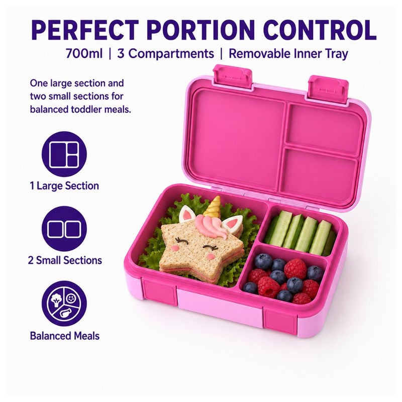 Bonbon - 3-Compartment Kids Lunch Box - Unicorn - Image 5