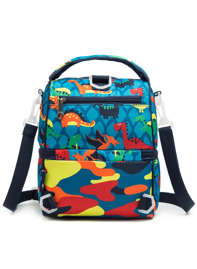 Eazy Kids حقيبة غداء ونزهة بحزام كتف قابل للفصل - ديناصور أزرق - Image 5