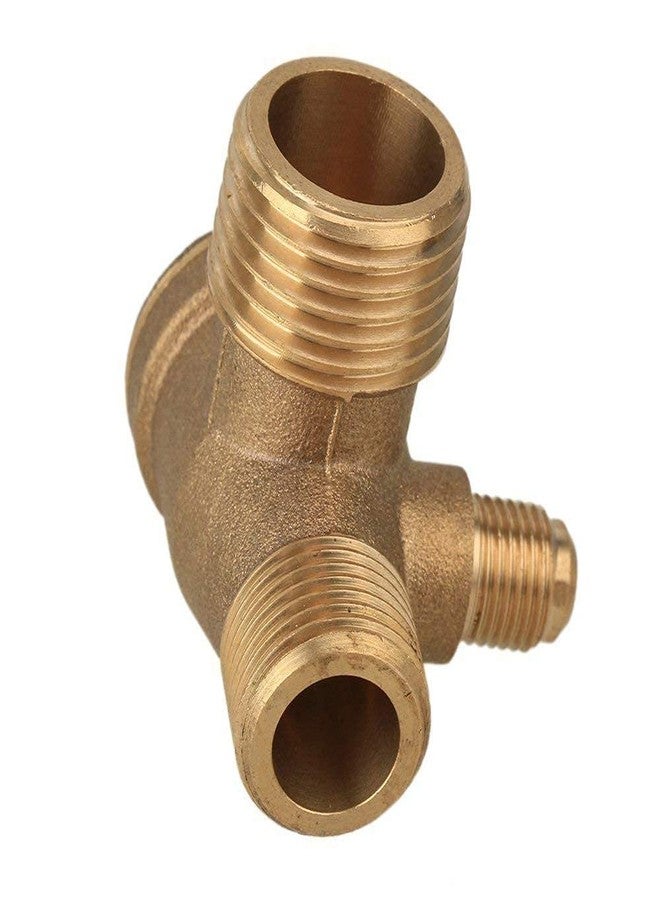 Dtacke 3-Port Brass Male Threaded Air Compressor Check Valve 90-Degree Right Air Compressor Valve Air Compressor Parts Air Check Valve (1/2"x 3/8" x 1/8") - Image 4