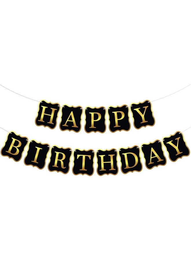KatchOn Happy Birthday Banner - 10 Feet, No DIY | Sign for Backdrop | Party Decorations in Black - Image 1